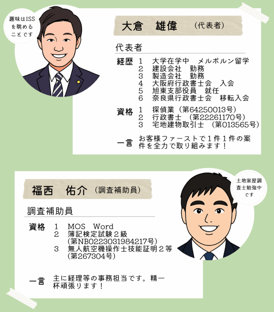 大倉探偵・行政書士事務所スタッフ紹介