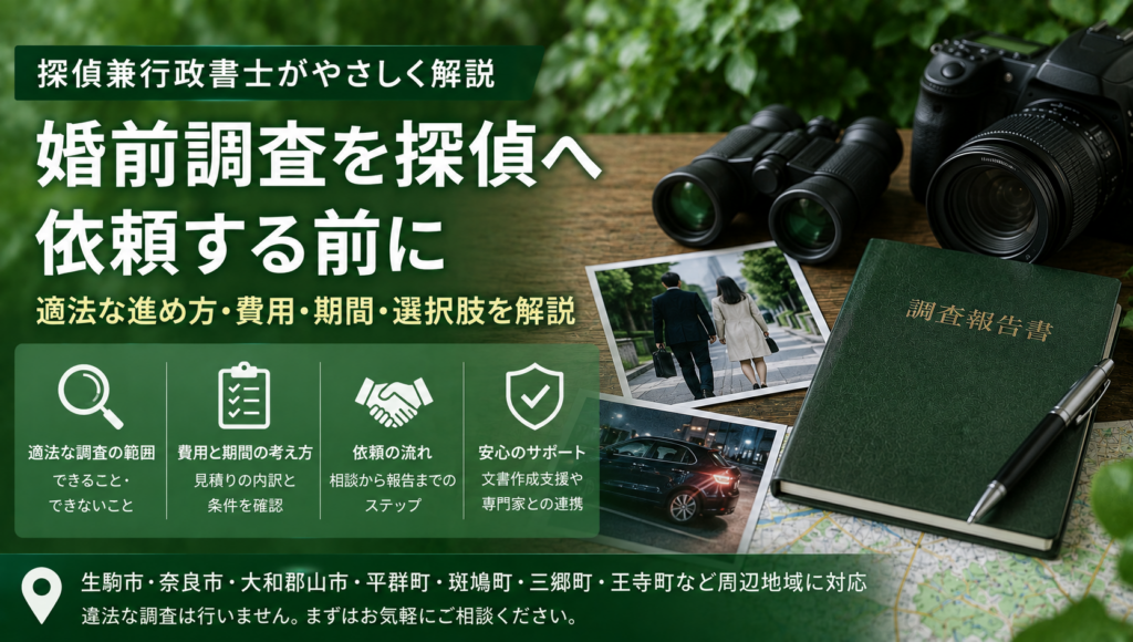 婚前調査を探偵に頼む前に知る範囲・費用・判断基準と安全な進め方