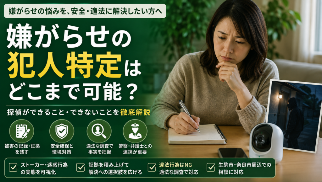 嫌がらせの犯人は探偵で特定できる？安全な手順と依頼前の判断基準