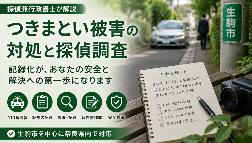 つきまといの調査は探偵に相談できる？安全な進め方・警察連携・費用の確認点