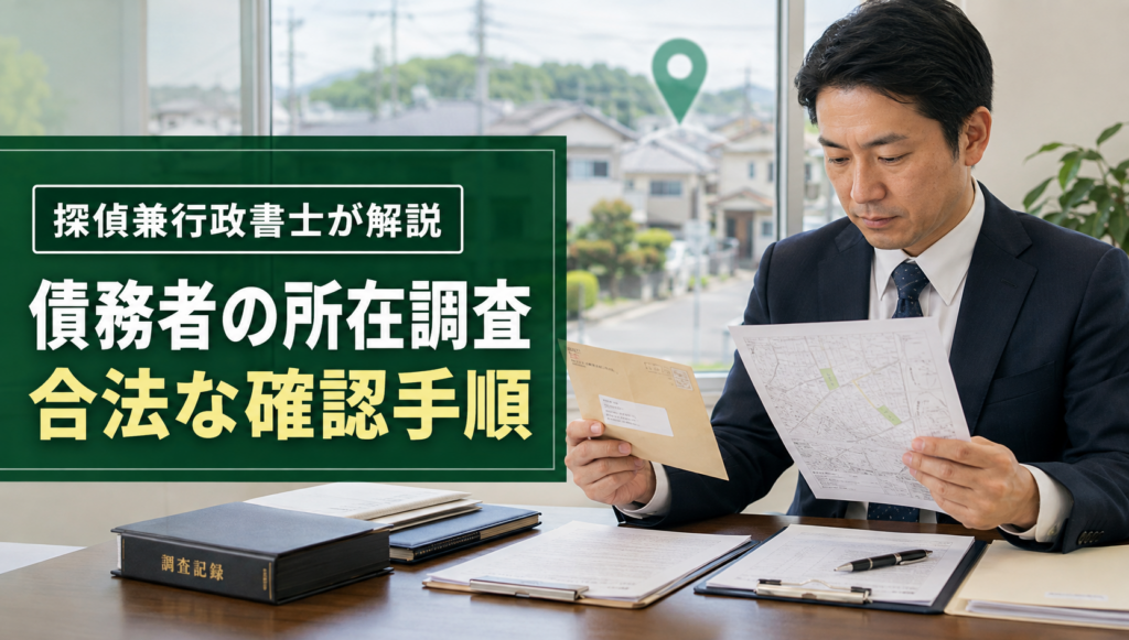 債務者の所在調査はどう進める？合法な確認手順と公示送達・情報取得の基礎