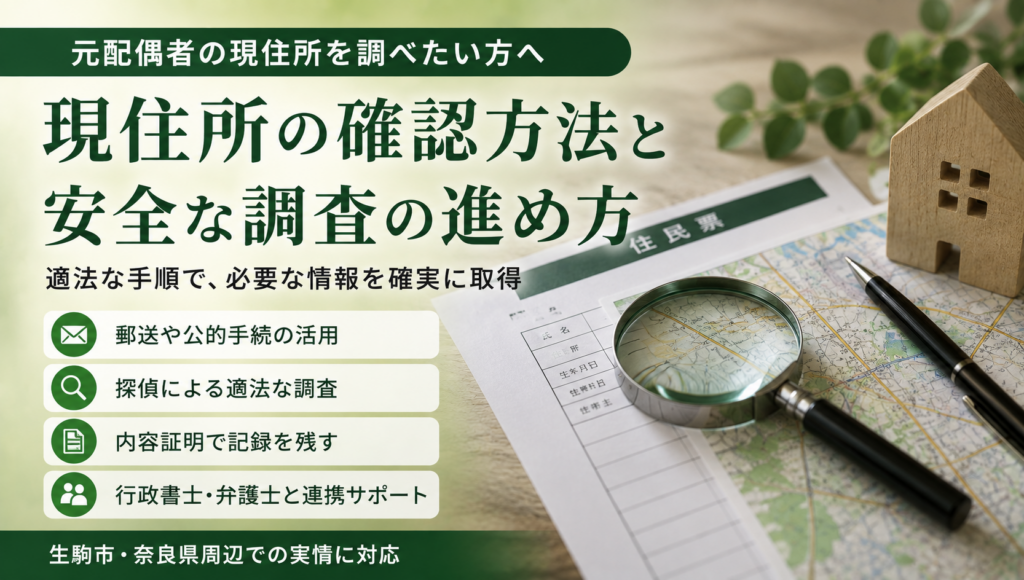 元配偶者の現住所はどう調べる？安全な確認手順と依頼の目安