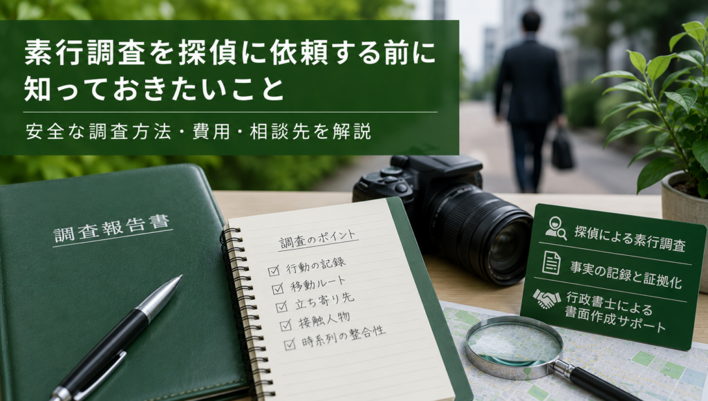 素行調査で何が分かる？探偵に依頼する前の合法範囲・費用・判断基準