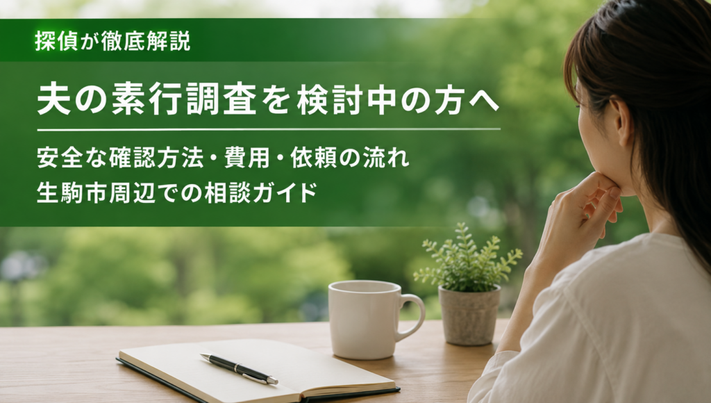 夫の素行調査は何から始める？安全な確認方法と依頼の目安・地域の相談先まで