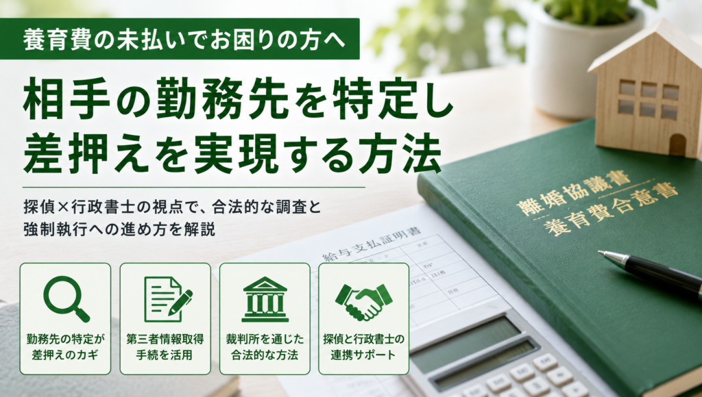 養育費の回収に役立つ、相手の勤務先を調べる合法手順と注意点