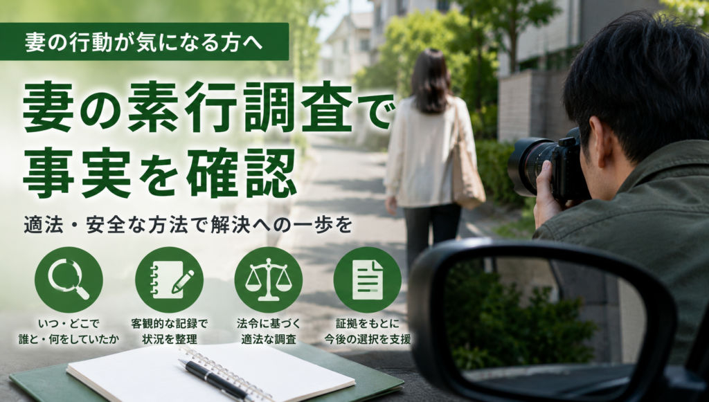 妻の素行調査はどこまで可能か？安全な確認手順と依頼の判断基準