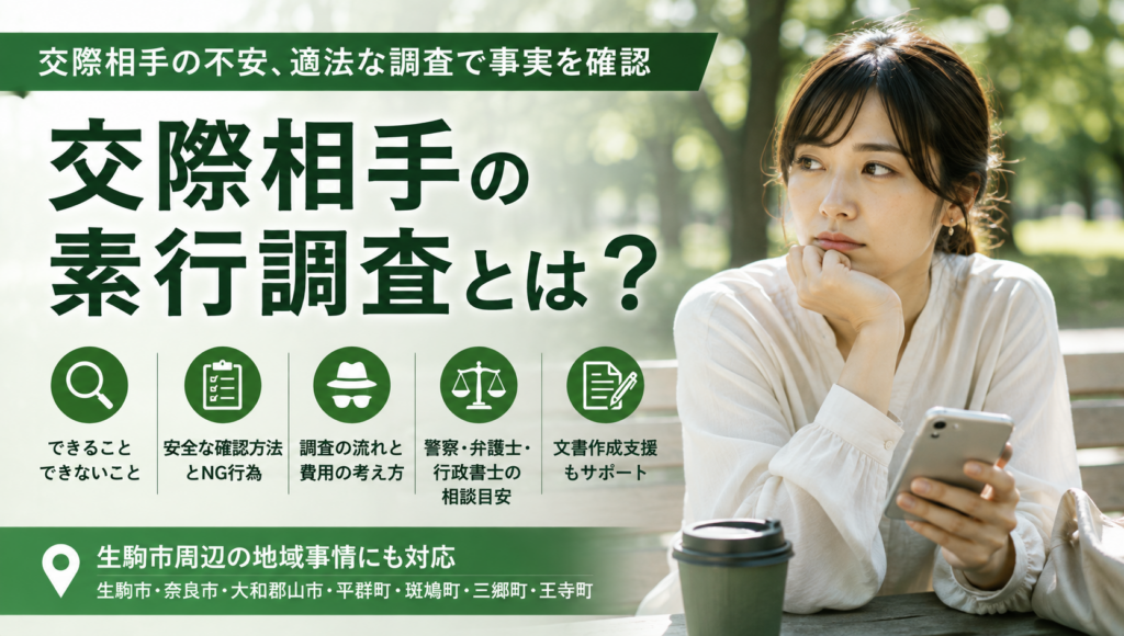 交際相手の素行調査はどこまで可能か。目的別の方法・費用・注意点