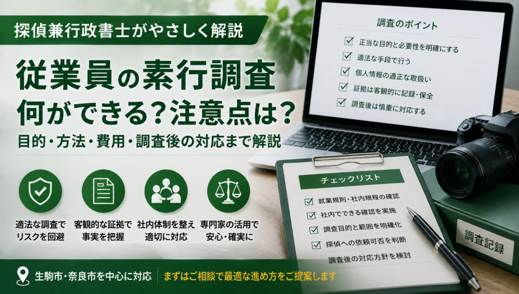 従業員の素行調査はどこまで可能か？企業の適法な確認範囲と依頼前の準備