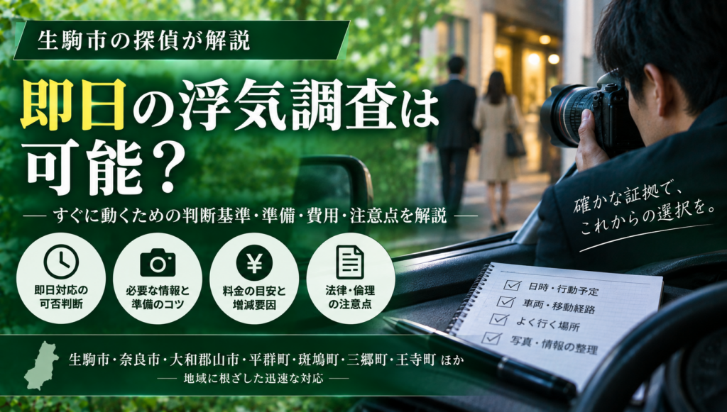今日中に浮気調査はできる？即日の可否と費用の考え方・進め方