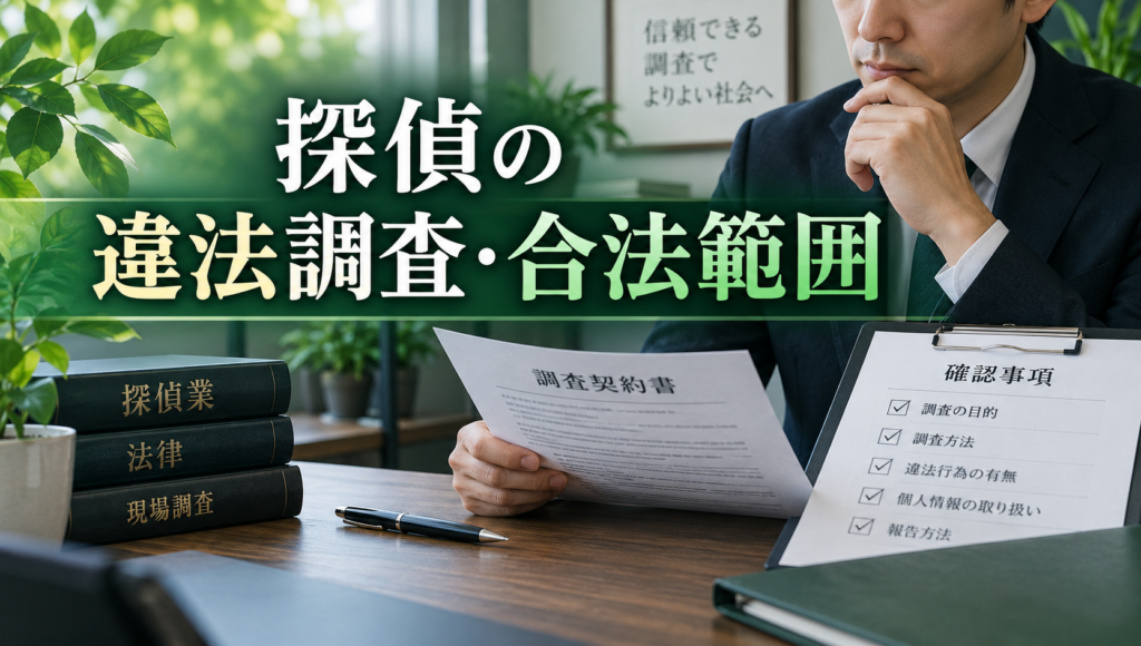 探偵の調査はどこまで合法？依頼できない内容と相談前の確認ポイント