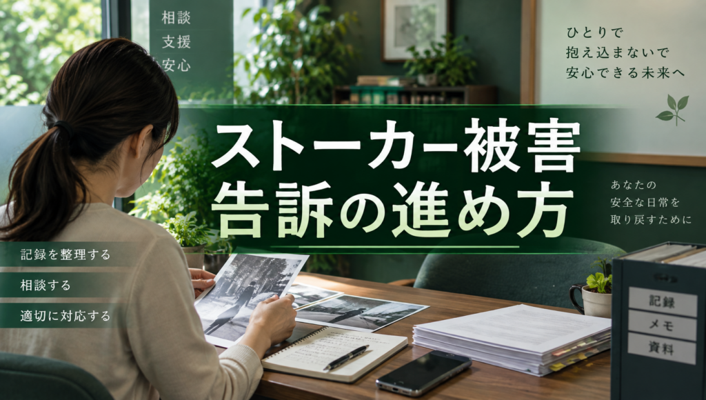 ストーカー被害で告訴するには?被害届との違い・必要な証拠と警察への相談手順