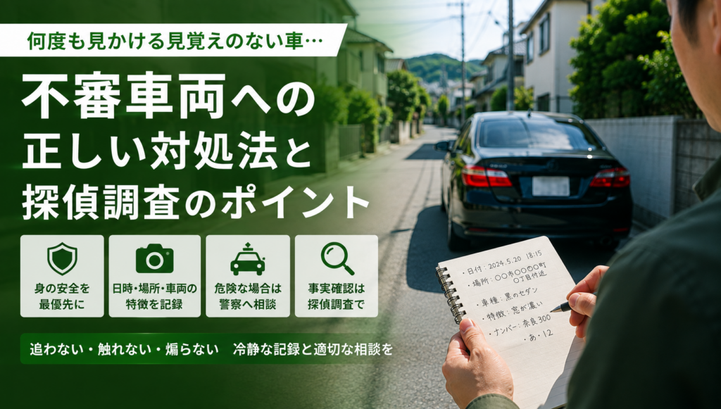 不審車両の調査はどう進める？安全な確認手順と相談先
