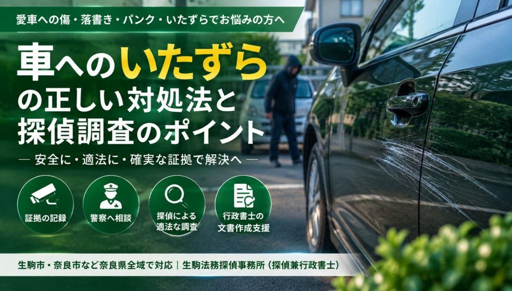 車へのいたずらの犯人は特定できる？合法な調査方法と記録・相談の手順