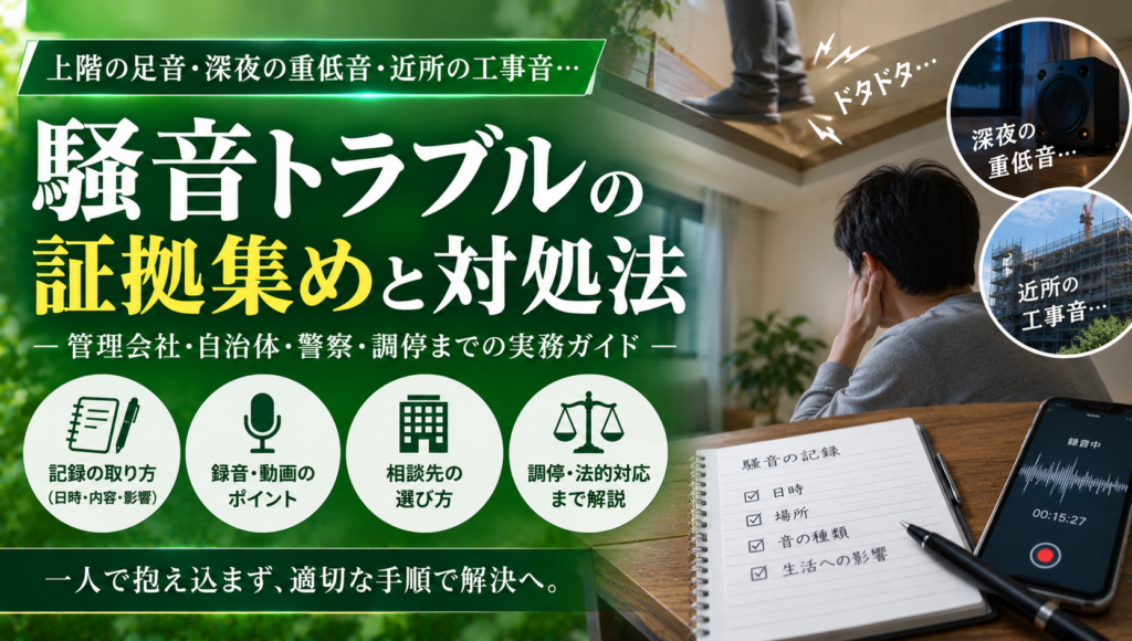 騒音トラブルの証拠はどう集める？安全な記録方法と相談の目安