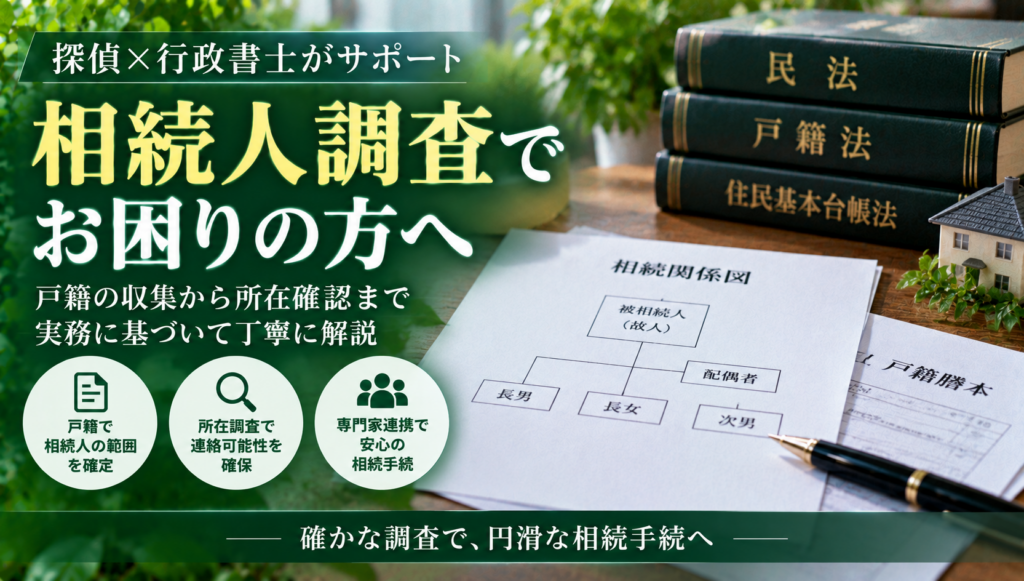 相続人が見つからないときはどうする？探偵に頼める相続人調査の進め方と注意点
