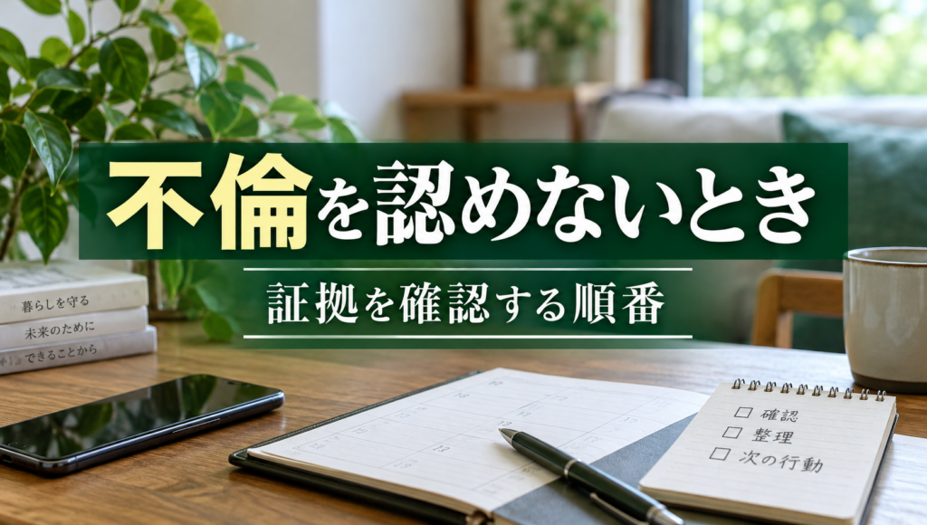配偶者が不倫を認めないときはどうする？証拠を確認する順番と避けたい行動