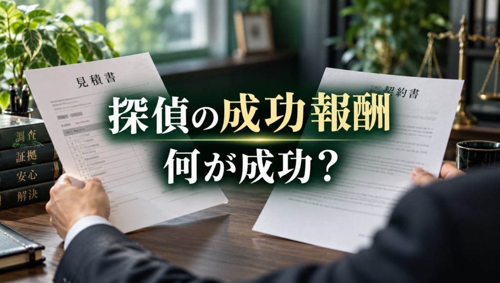 探偵の成功報酬は何をもって成功？契約前に確認したい条件と費用