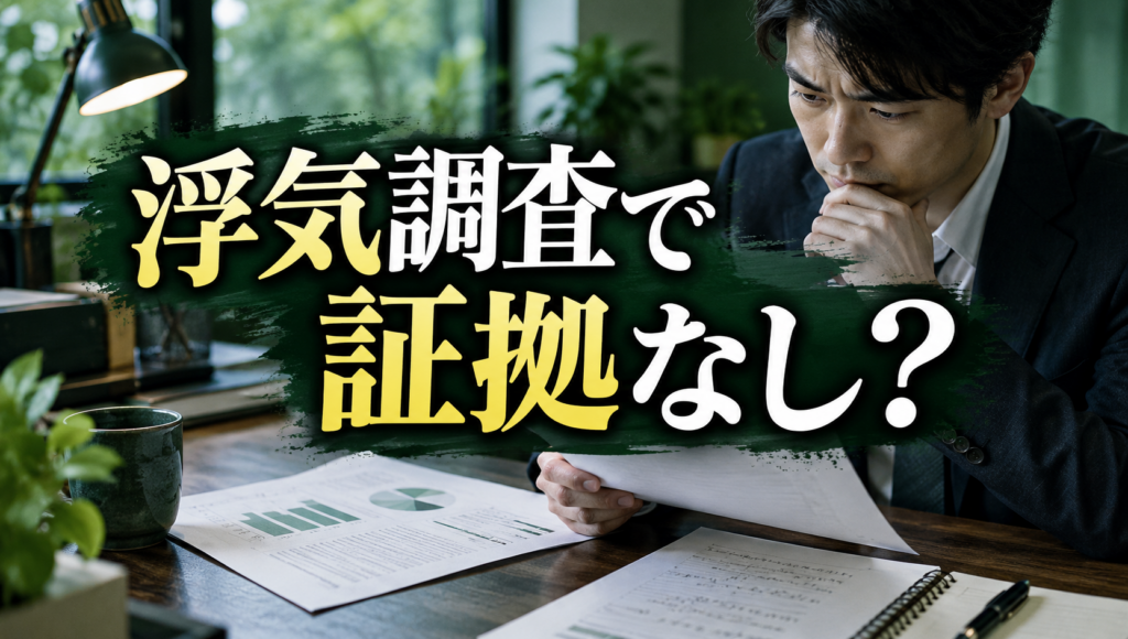 浮気調査で証拠が出なかったら？結果の見方と追加調査を決める基準